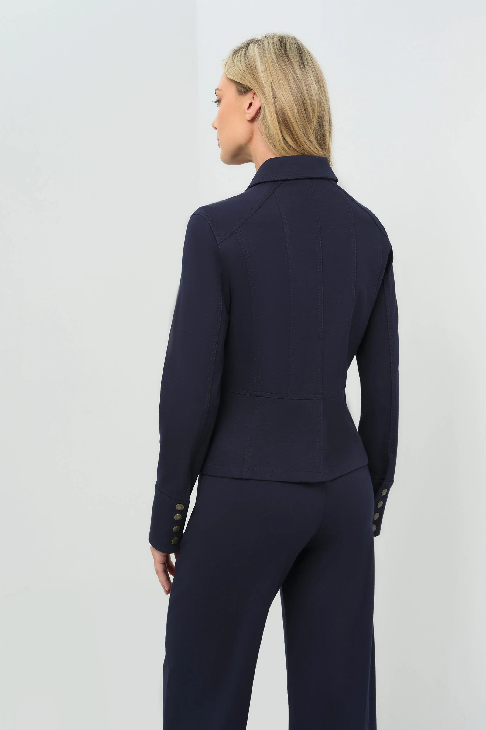 Caprice Ponte Cropped Tailored Jacket - Image 5