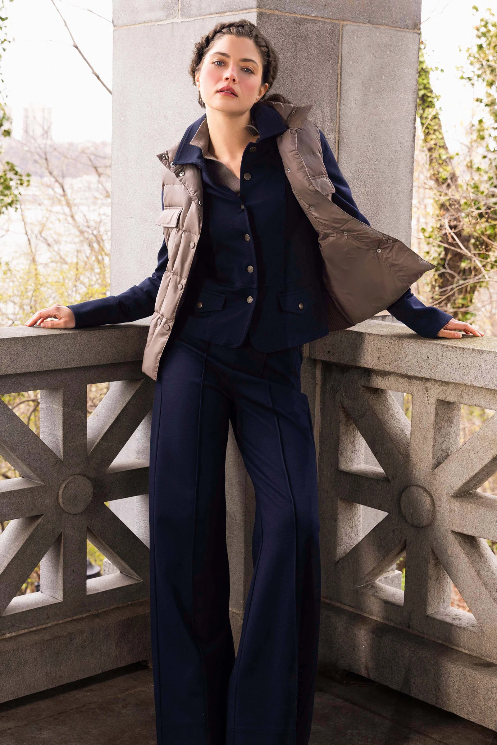 Caprice Ponte Cropped Tailored Jacket - Image 7