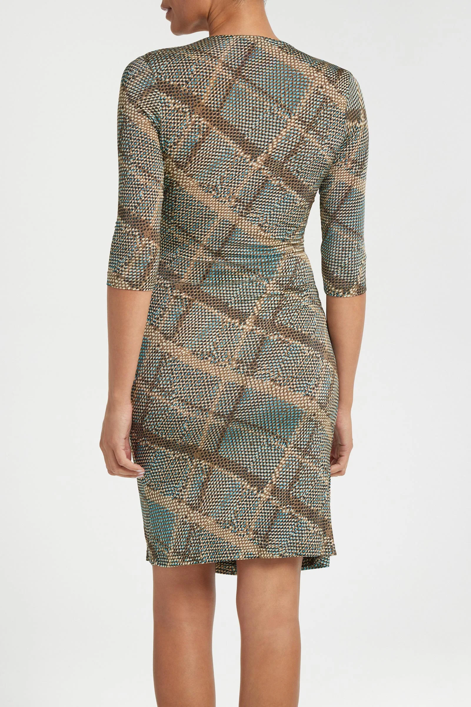 Printed Marine Dress in Reptile Plaid - Image 5
